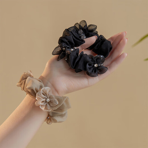 Chimera (CHIMERA) 2 pieces of flower hair ties, ball head, hair rope, ponytail sausage ring hair accessories, high-end hair accessories, rubber bands, birthday gifts for girls