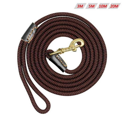 DidogPet Dog Rope Extra Long Dog Walking Rope Extra Long Dog Leash 10m 5m 3m 20m Medium and Large Dog Bulldog Training Tracking Rope Coffee Color Length 3 Meters