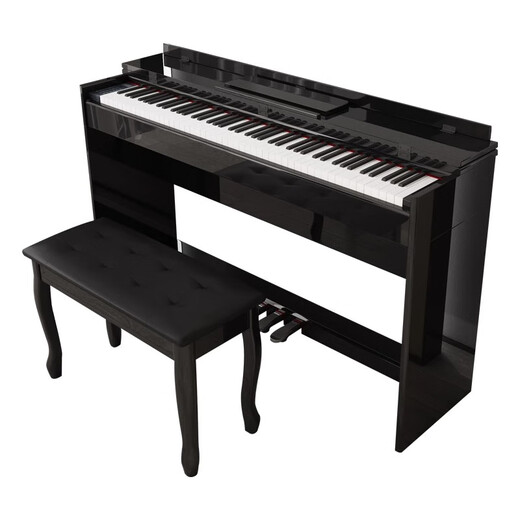 Wiyas EP108 Electric Piano 88 Keys Heavy Hammer Vertical Home Children Adult Professional Grade Examination Smart Piano Grade Examination Heavy Hammer Flip Cover Bluetooth - Black