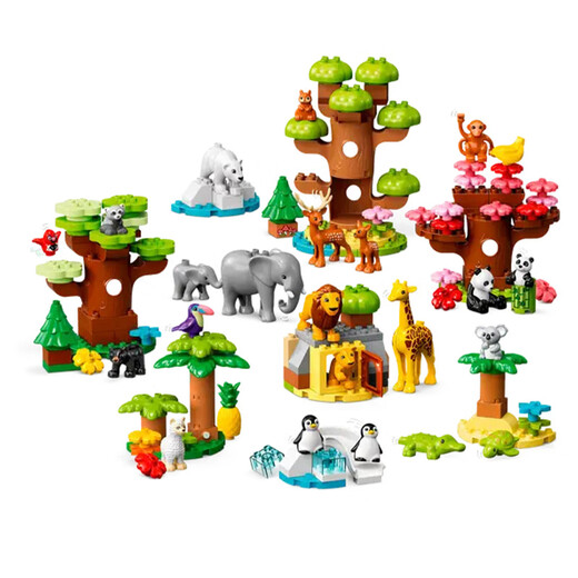 LEGO (LEGO) Debao 2+ frühkindliche frühkindliche Bildung Big Grain Jungen und Mädchen Elektrische Spielzeug frühkindliche Bildung 10975 Weltwild Wildtiere