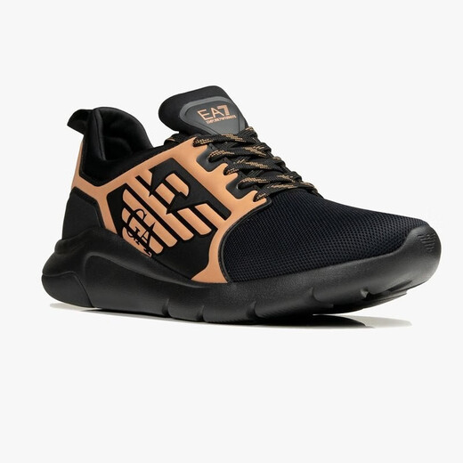
Emporio Armani men's shoes, sports men's youth fashion trend LOGO print casual and versatile X8X057 XCC55 black and gold A687 8.5US CN 271 90 UK