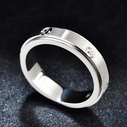 Kaibaolou Pt950 platinum couple ring, male and female rotating ring, platinum ring, screw pattern couple ring, 10g, fixed mouth customization, more refunds, less replenishment