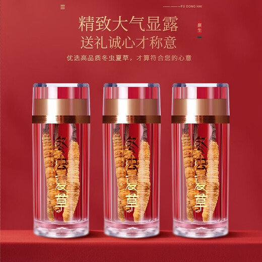 福东海 冬虫夏草礼盒【特优品质整条】 甄选高海拔冻干高洁净无断草送礼 【权利棕礼盒】  3-4条/g  10克整草