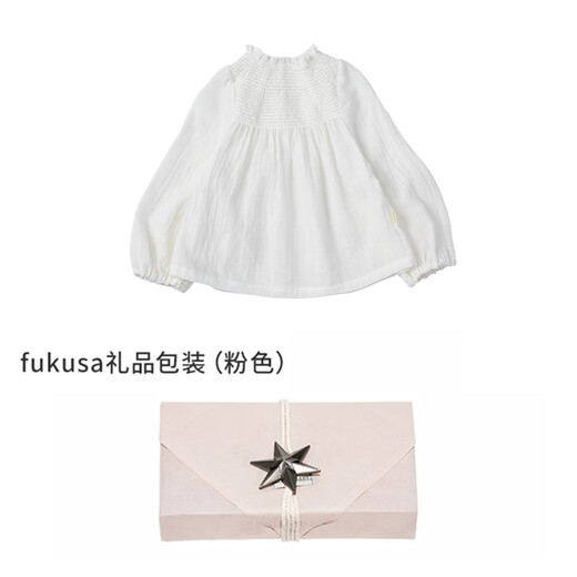 MARLMARL baby girl blouse long-sleeved shirt 01 pearl white fukusa gift packaging pink 90 cm