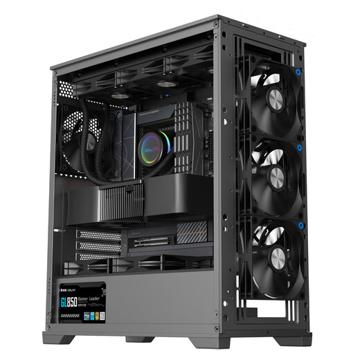 GALAXY Metal Master E210 Desktop-Computergehäuse (zwei Seitenteile aus Eisen/TYP-C/kompatibel mit E-ATX/unterstützt 360-Grad-Wasserkühlung/11 Lüfterpositionen/Farbe: Schlachtschiffgrau)