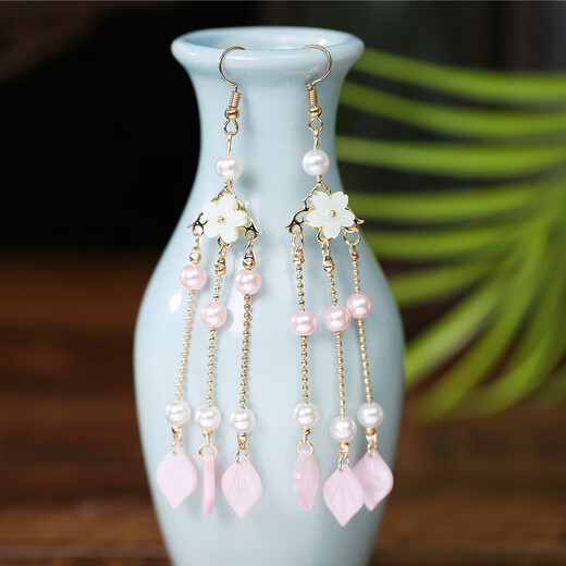 Wanbaozi Hanfu headwear, ancient style hair comb, super fairy flower tassels, women's hair wig set, hairpin, ancient costume hair crown