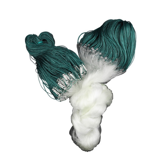 Mengda fishing net wire mesh three-layer sunken net single-layer floating net hanging to catch crucian carp and silver carp white strip net three-layer sunken net 70 meters long 2 meters high 5 fingers