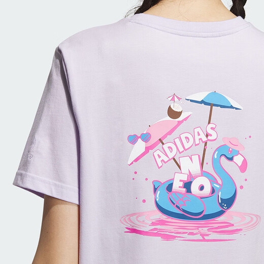 阿迪达斯 （adidas）NEO短袖女装夏季健身训练运动服休闲透气圆领T恤 IP3880 L