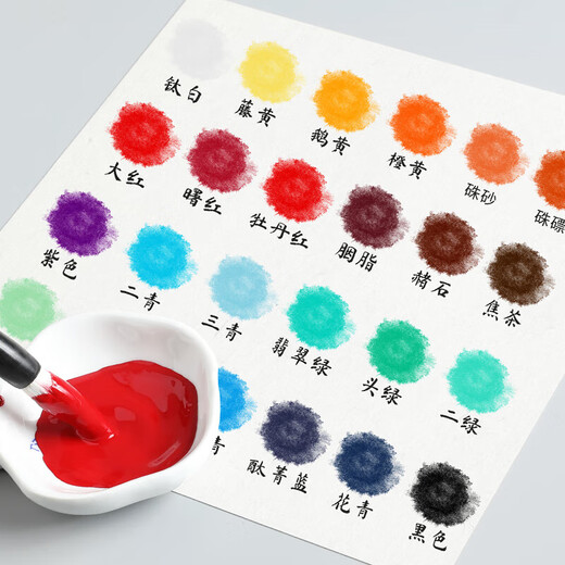 Surada Chinese Painting Pigments Chinese Painting Pigments Chinese Painting Pigment Set Beginner Students Children's Ink Painting Landscape Painting Set 18 Colors 6ML Toolbox Set SD159 Art Sketching