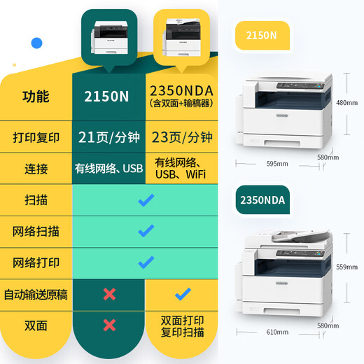 Fujifilm (FUJI FILM) s2110n printer 2350nda copier a3a4 laser printer multi-function all-in-one machine 2150n copier (formerly Fuji Xerox) 2150N + duplexer (double-sided printing)