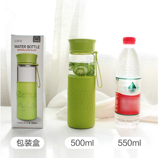 Copa de vidrio de vidrio de bloqueo de bloqueo portátil coreano coreano fácil 500 ml de gran capacidad Copa de agua simple taza fresca taza de té letra 500ml-673mp