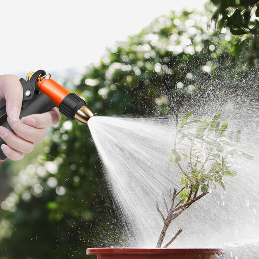 Orichi household hose high-pressure car wash water gun telescopic spring water pipe nozzle set H3+ connector + 15m spring pipe
