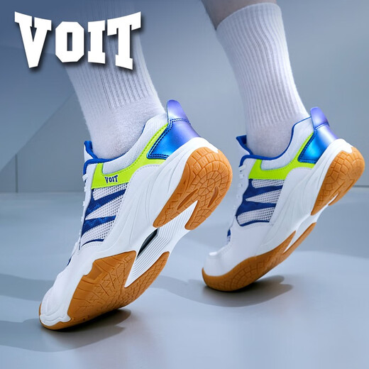 Walter table tennis shoes summer single mesh breathable men's low-top shock-absorbing running shoes non-slip wear-resistant badminton competition sports shoes white blue 988AT 35