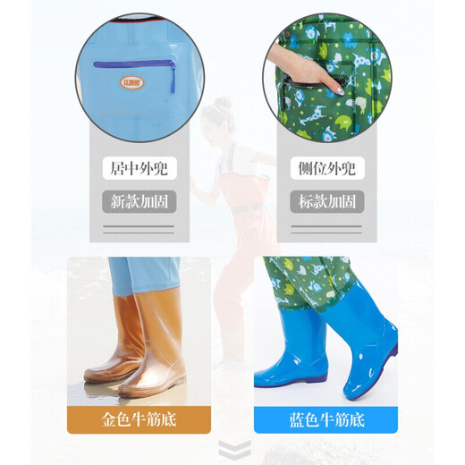 GUBPMTSHIM women's waders, half-length one-piece beach rain boots and rain pants for men and women, wading clothes for boys and girls, purple suspenders, women's standard model 36 36 recommended within 150cm, 110Jin Jin is equal to within 0.5kg