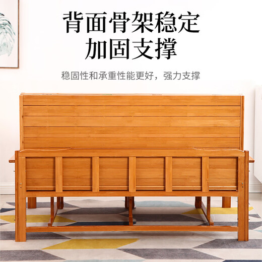 Meng Xiaocheng bamboo sofa bed foldable dual-purpose double single bed adult home lunch bed multi-function simple folding bed width 0.8*long 1.88 meters high 32cm without mattress