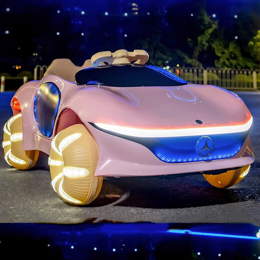 Chichengtong children's electric car four-wheeled four-wheel drive remote control swing charging toy stroller for boys and girls, light green (four-wheel drive + large battery + wheel light)