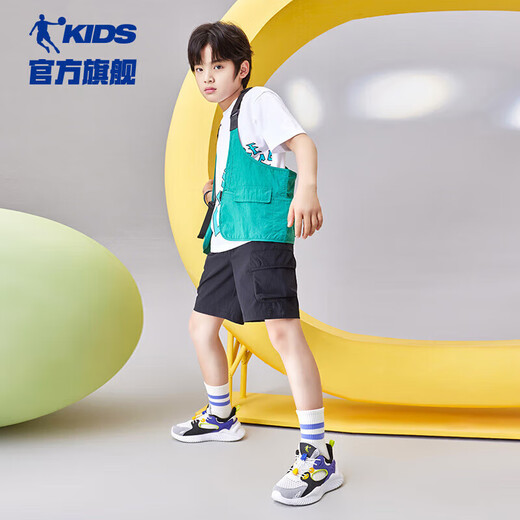 乔丹男童框子鞋儿童夏季透气运动跑步鞋大童清凉缓震童鞋 34