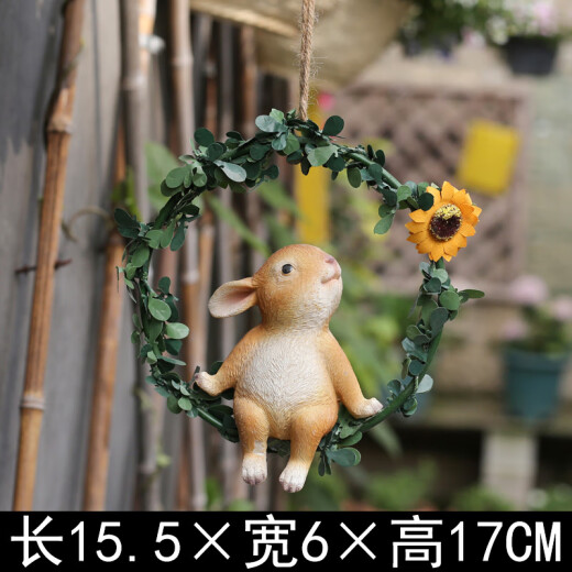 Garden groceries, courtyard small ornaments, gardening tree decorations, creative cartoon animal resin bunny ornaments 3
