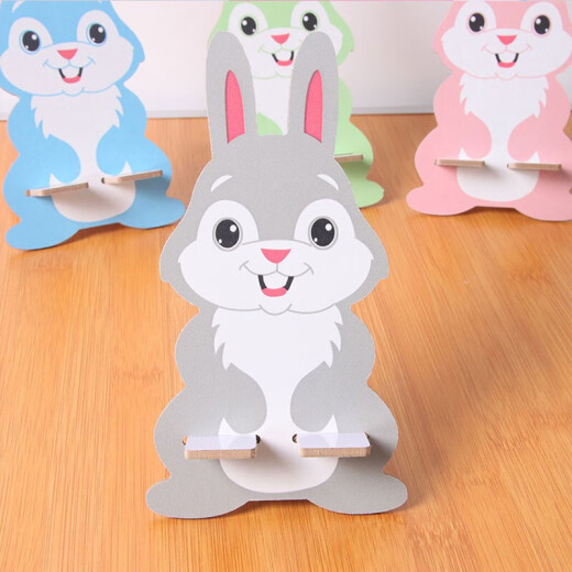 Zhongdeli Creative Desktop Mobile Phone Stand Wooden Cute Dog Rabbit Cartoon Mobile Phone Stand Live TV Watch Support Stand Tablet Pad Stand Wooden Stand [Pattern Color Random]