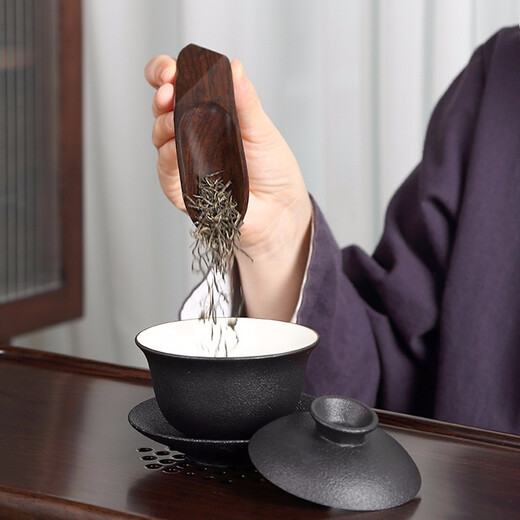 Tang Feng Kung Fu tea spoon household solid wood tea shovel tea making accessories tea spoon taking tea single tea pouring device tea Zejiao Hong tea spoon Hong tea spoon