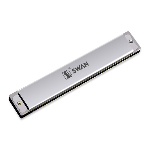 Swan (SWAN) 24-hole polyphonic harmonica Japanese imported gong advanced adult beginner professional performance C key (silver)