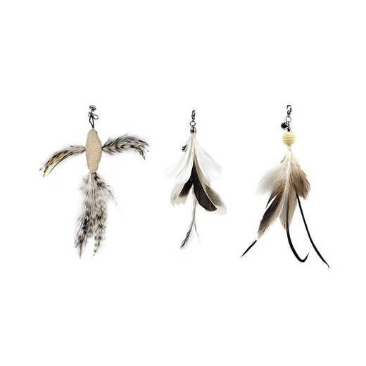 Tian Tian Cat Suction Cup Cat Stick Feather Replacement Head Cat Supplies Cat Toy 3 Replacement Heads