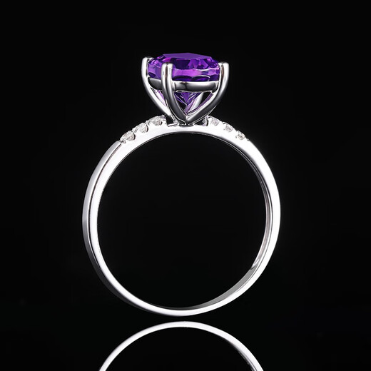 Tingliang 2 carat amethyst ring 18K gold crystal ring colored gemstones for your lover No. 12-19 in stock