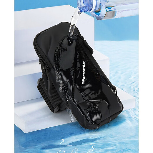 Riers Running Arm Bag Wrist Bag Outdoor Running Arm Bag Lightweight Unisex Suitable for Arms Mobile Phone Wristband Upgraded Black (can be carried on the shoulder)