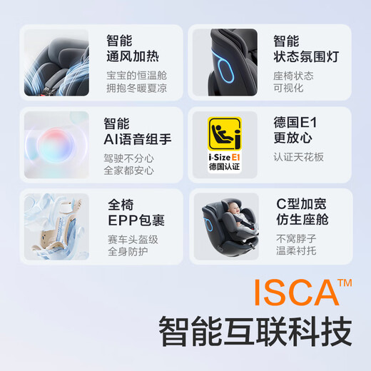 Two Rabbits Qiuzhi 2Pro Intelligent Ventilated and Heated Child Safety Seat for Cars for 0-8 Years Old Baby Baby Car Mount 360 Degree Qiuzhi 2 Xingmujin