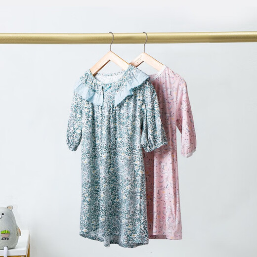 
Lilizi girls home skirt suit short-sleeved unicorn modal cotton pajamas home leisure children loose FQ12354M 120cm