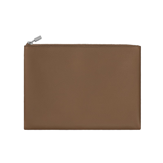 Hermes (HERMES) women's bag, simple, fashionable, solid color, classic cosmetic bag, wear-resistant, versatile, large capacity clutch, brown