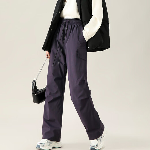 鸭鸭（YAYA）羽绒裤女2024年冬季新款鸭绒时尚百搭修身长裤加厚保暖裤子FLFX 黑色 S