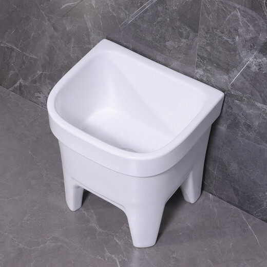 Lefit (lfte) bathroom ceramic wash mop pool balcony mop trough household Taiwan-controlled large, medium and small mop basin courtyard mop pool 907 manual water delivery to home