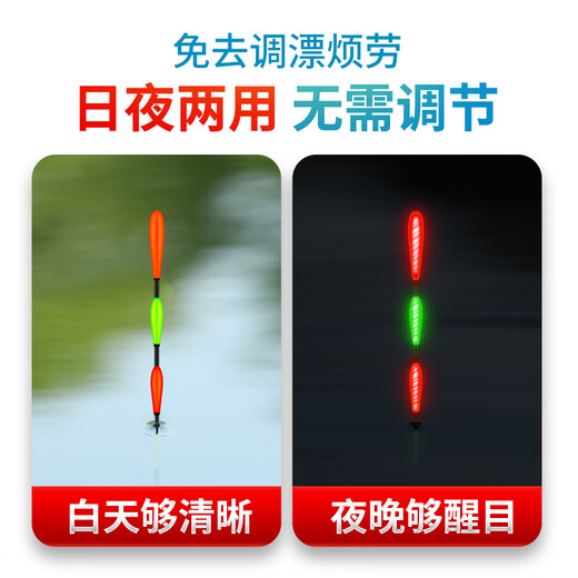 Xiaofengxian Night Light Float Bite Haken Farbe Wechseln Sie Hammerkopf und Hecknachtfischerei empfindlich elektronisch schwimmern grünes gras karken schwimmen auffällige myopic float