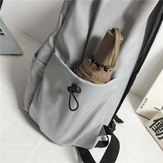 Double Star Schoolbag Junior High School Female Backpack High School College Student Backpack Male Large Capacity Leisure Travel Sports Waterproof Black with Duck Pendant