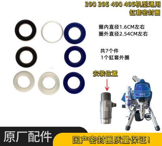 Beyzk Customized Airless Sprayer Accessoires Komplette Sammlung fester Beschichtung 395495595695 Pumpenkörperbaugruppe Kolbenstange Denne Zylinder Liner Dichtungsring 595/695 (kaufen Sie 5 Paare 1)