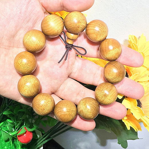 仙引金丝楠木手串把件文玩男士佛珠女手链阴沉乌木 小叶桢楠12mm