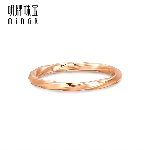 Ming brand jewelry 18K gold rose gold button ring Möbius ring gift ring for women CSM0095 pricing about 0.48-0.68 g K red No. 14