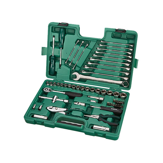Shida (SATA) Extended Small Fly, Medium Fly, Big Fly Hexagonal Auto Repair Wrench Socket Set Combination Tool Box 090042 09942-Small and Medium Fly 60-piece Socket Set Quick Repair