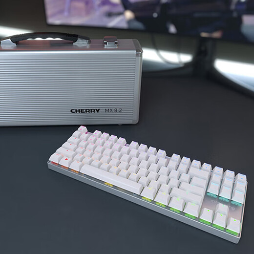 Cherry Cherry MX8.2TKL Wireless Mechanical Keyboard Bluetooth à trois modes de bureau en alliage E-Sports 87 Clé à trois modes de rouge blanc