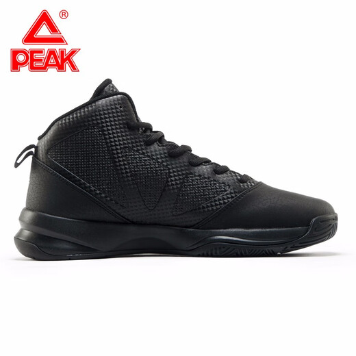 Peak Basketball Shoes Men's Winter Shoes Cushioning Wear-Resistant High-top Leather Boots Students Anti-Slip Sports Shoes Men Black/Dark Gray 201 41