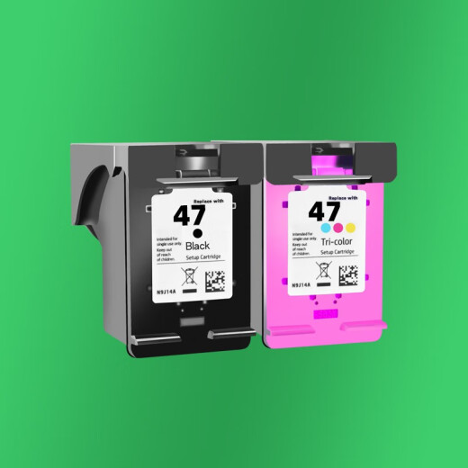 灵印惠普47墨盒适用deskjet4877 4826 4825  4828 4829 4800打印机 【升级版2个装】惠普47墨盒黑色/连喷版