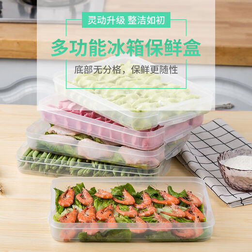 Dumpling box kitchen household dumpling box refrigerator crisper storage box plastic freezer tray wonton box egg box matcha green + dumpling box 1 bottom + 1 lid