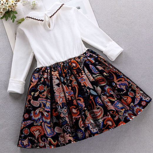 Little Bear Elf (xiaoxiongjingling) Girls Fashion Sweater Dress Autumn and Winter Children's Fashionable Princess Dress Medium and Big Children Suit Skirt Little Girls Knitted Burgundy No Velvet (Sweater Cardigan Dress Corsage) Size 150 (Recommended Height 140-150 cm)