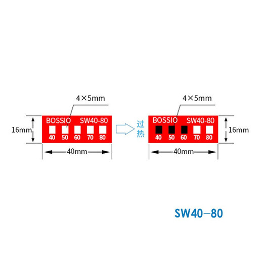 XMSJSW-80 irreversible temperature measurement paper color change temperature patch temperature sticker thermal sensitive test paper temperature label SW12035 sheets