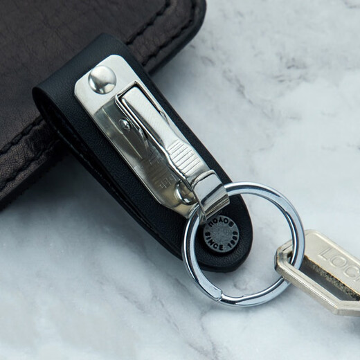 Boyou Edelstahl Cowithorte Sitz tragen Gürtelschlüsselkettenauto Schlüsselbund Schlüsselbund Herren Taille Hanging Schlüsselring Anhänger B916 Doppelringschnalle