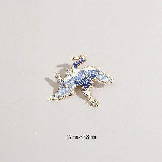 Chinese style crane and sacred deer brooch, retro lotus koi metal badge, men's and women's personalized creative brooch, Tengyun crane