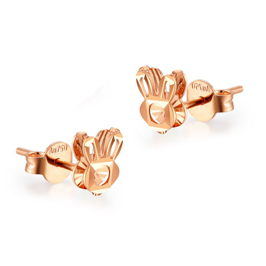 Saphire 18k gold earrings for women rose gold cute rabbit car flower shiny shadow bottom earrings