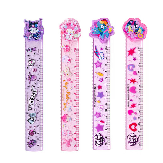 
Cartoon cute ruler Student little pony 15CM turn ruler Girl heart acrylic Cool Lomi Melody ruler children's fun and transparent Cool Lomi YZ9763+Melody YZ9765 1 each