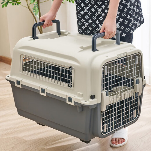 HZPET宠物航空箱狗狗托运加厚大号国航箱子猫咪小型犬外出车载箱飞机箱 2号塑窗60*40*40cm（16斤内）
